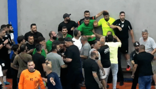 The match turned into a battlefield