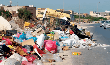 After the exacerbation of the waste crisis … a sit -in in front of the Tripoli municipality building