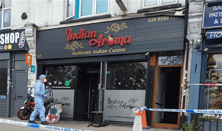 Deliberately .. a child and a man burning a restaurant