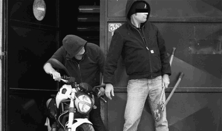 In the way of films .. This is how he steals motorcycles from the front of their owners in Lebanon