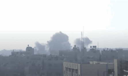 With Israel starting a new stage of its wild attack … a huge explosion in Khan Yunis