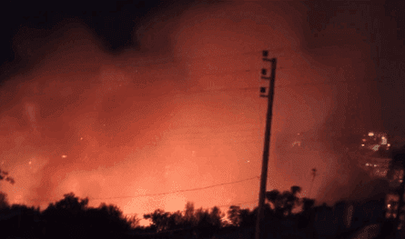 A large fire in the Halba Valley