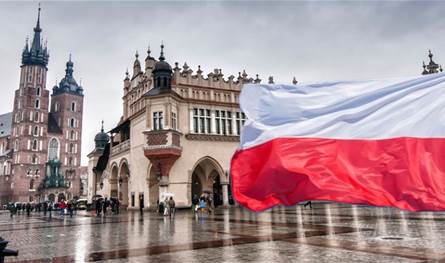 Poland falls a path that penetrated its atmosphere and shaved over government buildings and the presidential palace