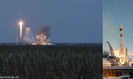 Russia launches two satellites via the Soyuz 2.1B missile