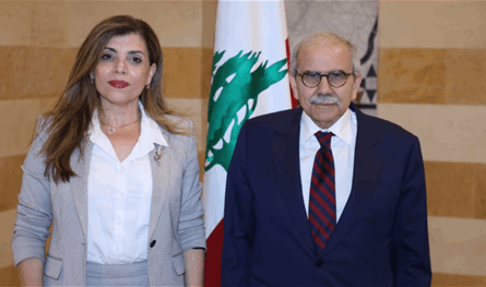 Salam offers his directives to the two ambassadors, Ziada and Khoury before the start of their diplomatic duties