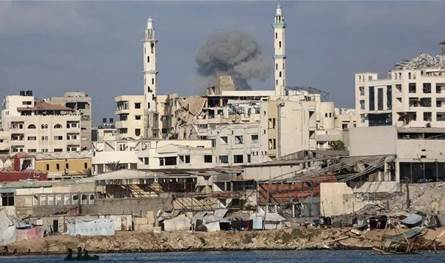 The raids are continuing … fire belts wrapped Gaza and martyrs in dozens