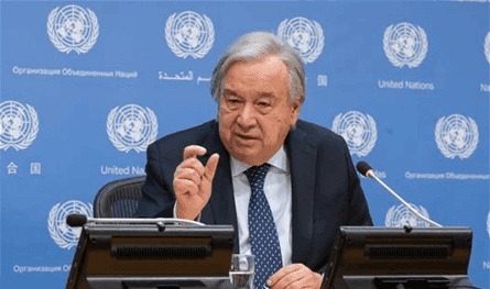 Guterres expressed his welcome and optimism in the statement of the Hama movement