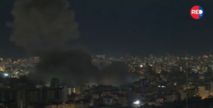 An intense Israeli raid targeting the Al-Ghobeiry area in the southern suburb