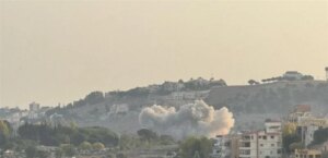 An unexploded missile: An Israeli raid targets a house in the town of Al-Halusiya