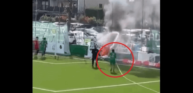 Setting fires during the match…and player intervention