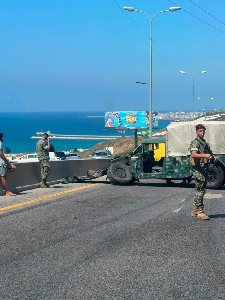 A sudden deviation of a military vehicle…a collision on the Chekka Highway