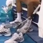 An attack on a tennis player who changes his shoes every time he loses