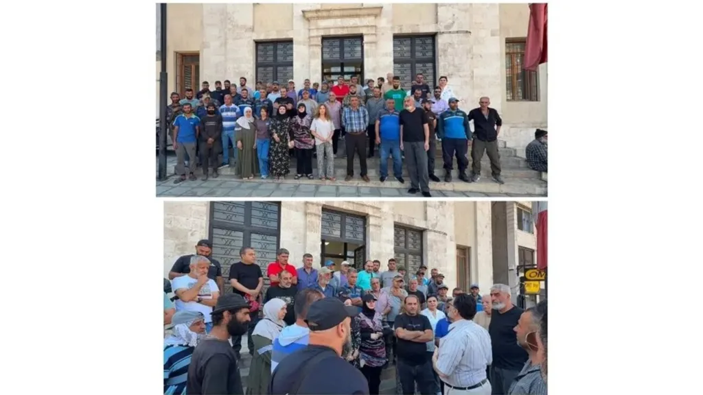 Workers and employees of the Baalbek municipality staged a sit-in to demand their rights and entitlements