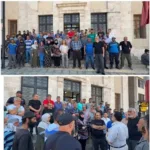 Workers and employees of the Baalbek municipality staged a sit-in to demand their rights and entitlements