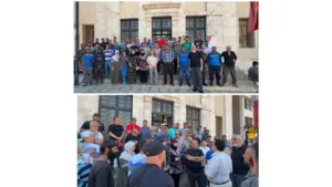 Workers and employees of the Baalbek municipality staged a sit-in to demand their rights and entitlements