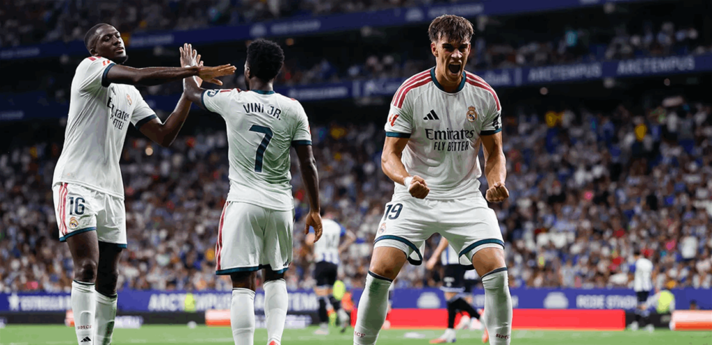 With a goal in stoppage time, Real Madrid defeats Espanyol in the opening of the league