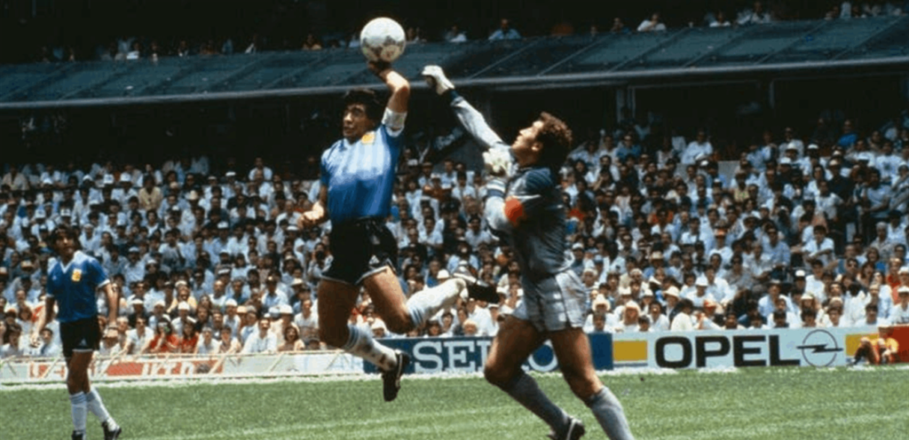 The “Hand of God” ball sold for $3.3 million