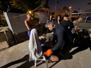 One kilometer away from the beach… a happy ending to a search operation in Al-Aqiba