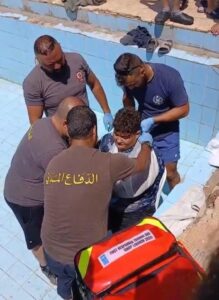 A boy is injured inside a tourist resort… and marine rescue intervenes