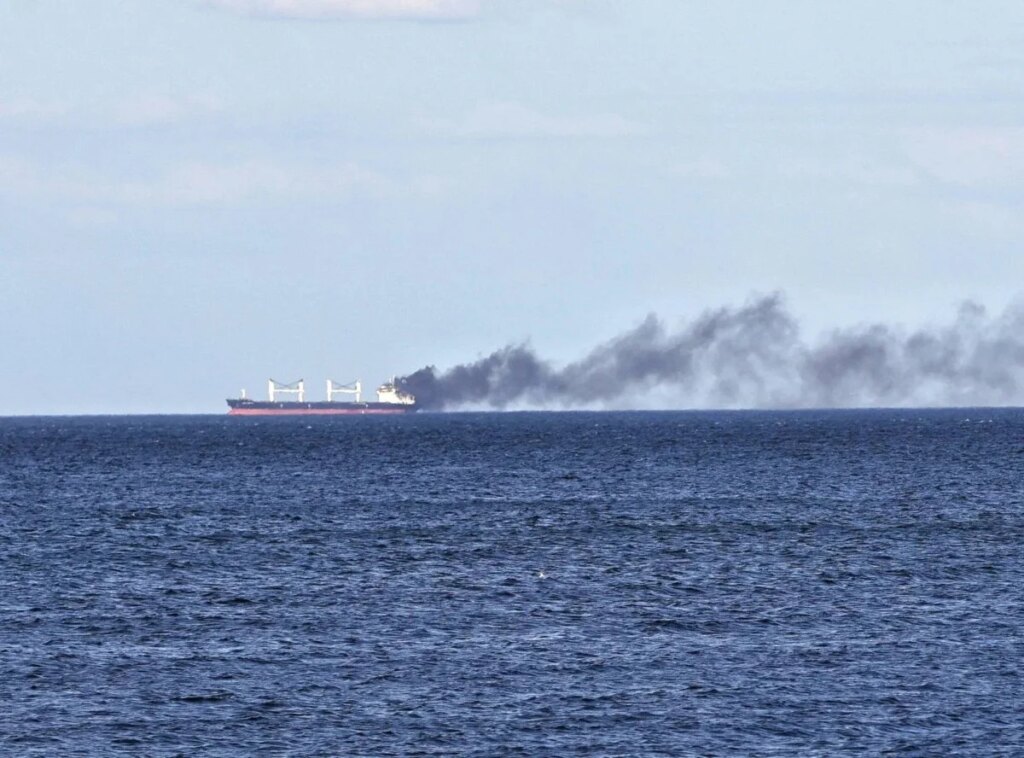 A tanker was targeted by an unknown projectile amid escalating tension in the Strait of Hormuz