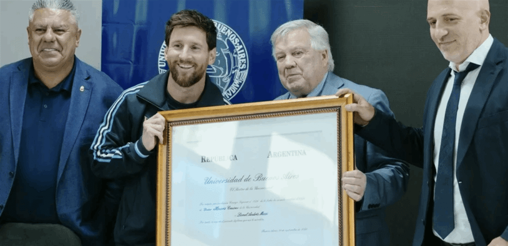 Lionel Messi was honored with an honorary doctorate on the eve of his final match