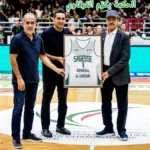 Al-Hikma Club hands over its No. 1 shirt to the President of the Arab Basketball Federation