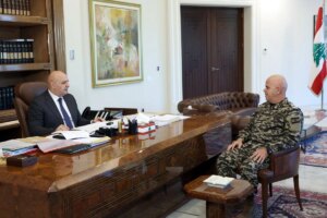 Aoun discusses state security files with Lowndes during an upcoming foreign tour