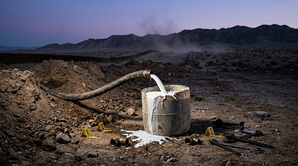 Fuel hoses pumping milk… a cross-border smuggling trick