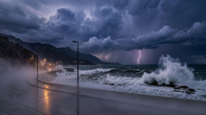 A rapid depression changes the scene.. Thunderstorms and fog invade the mountains!