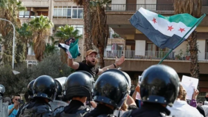 Anger in “Shar’a Syria”… Slogans of “Khaybar, O Jews” and burning of the Israeli flag in Idlib, Homs and Al-Hasakah!